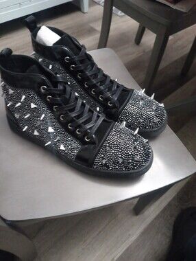 Black Barabas Spike Studded High-Top Sneakers